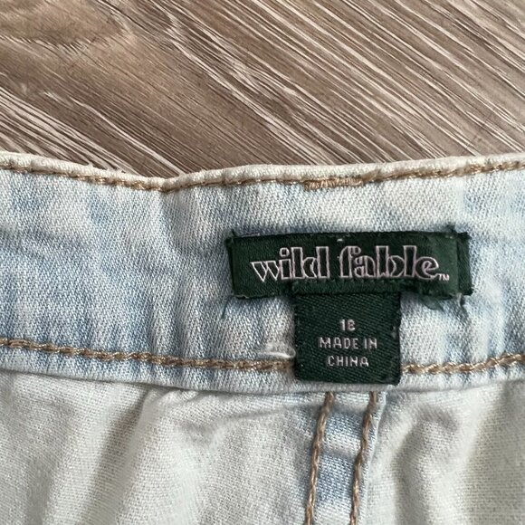 Wild Fable Cut Off Shorts Plus Size 18 Raw Edge Blue Light Wash Denim High Rise - Picture 5 of 6